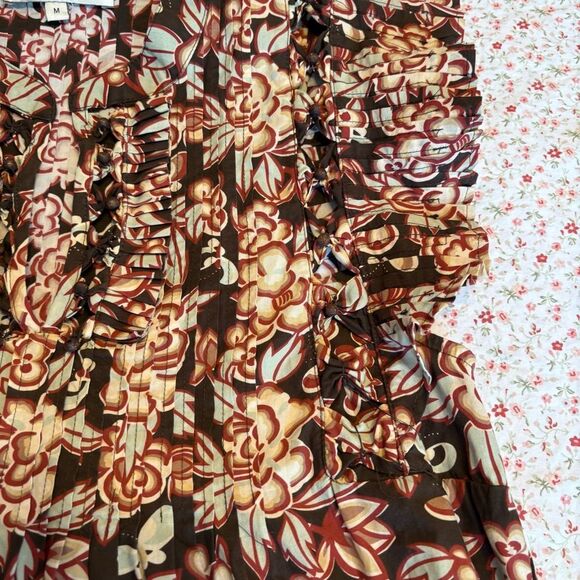 Sea New York Brown and Black Ruffled Tiered Mini Dress - Picture 10 of 13